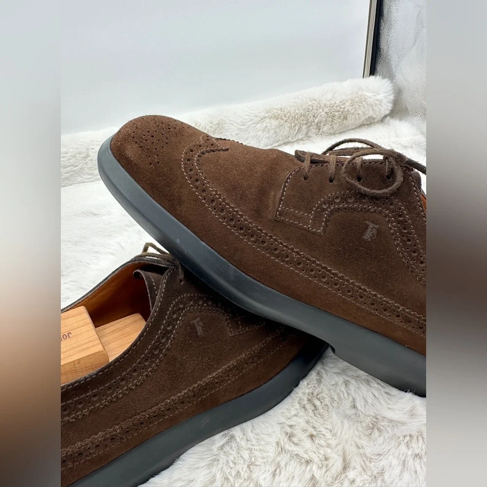 Tod’s Brown Suede lace up Oxford Shoes men’s‎ derby size 9.5